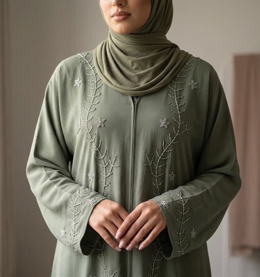 Pearl Embellished Abaya